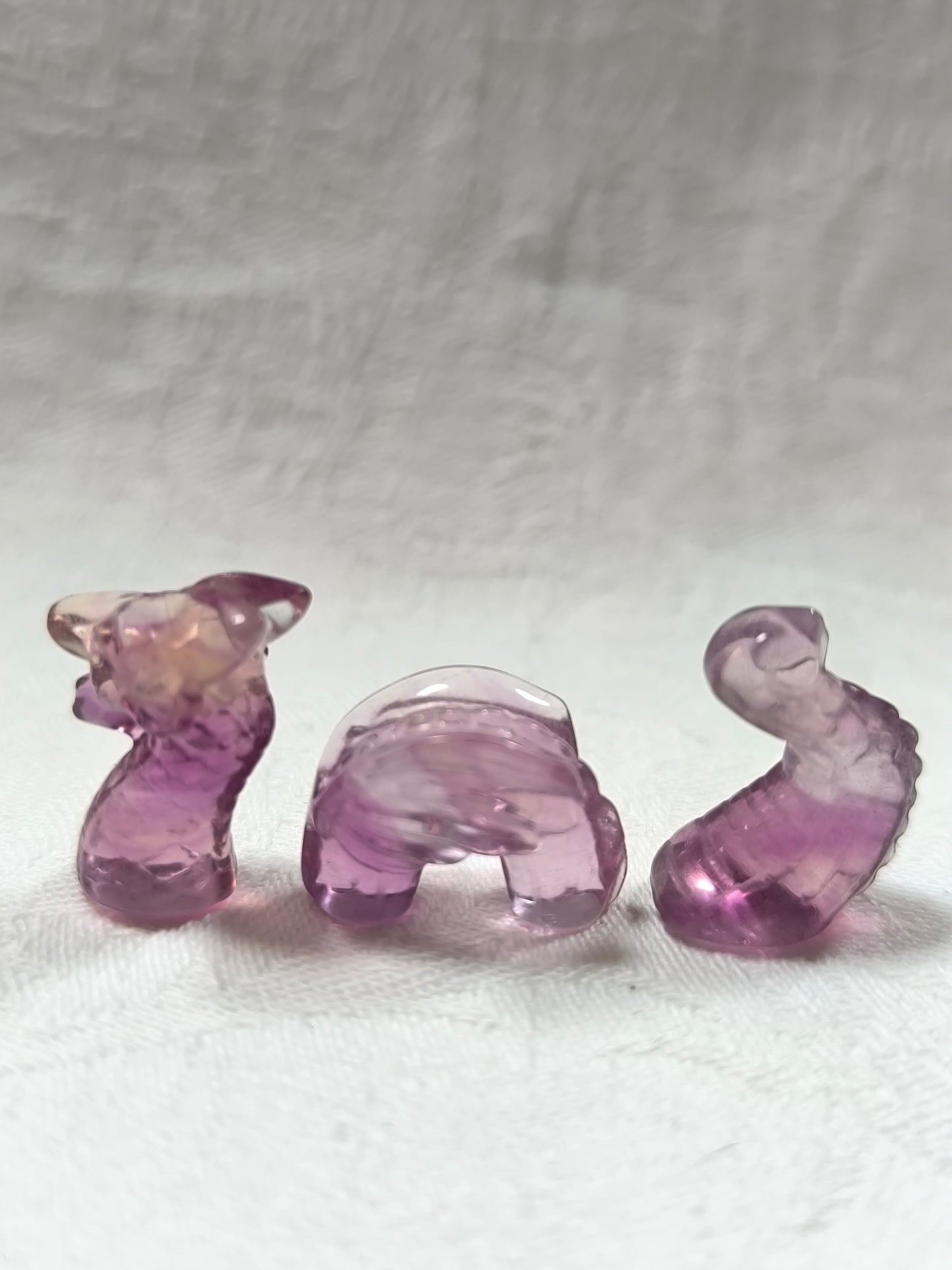 Rainbow fluorite segment mini dragons