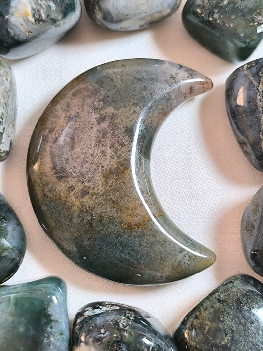 Moss agate moons