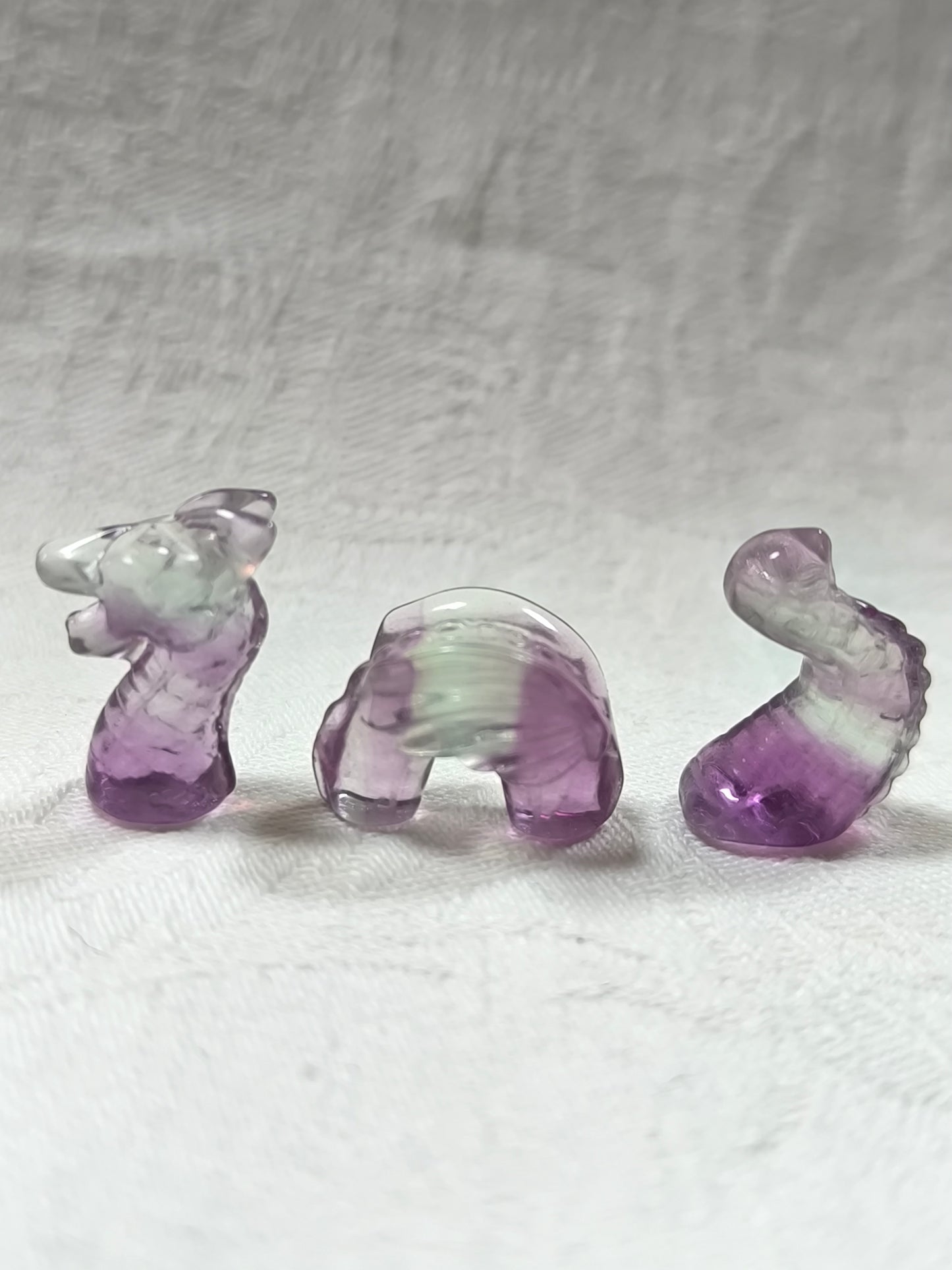 Rainbow fluorite segment mini dragons