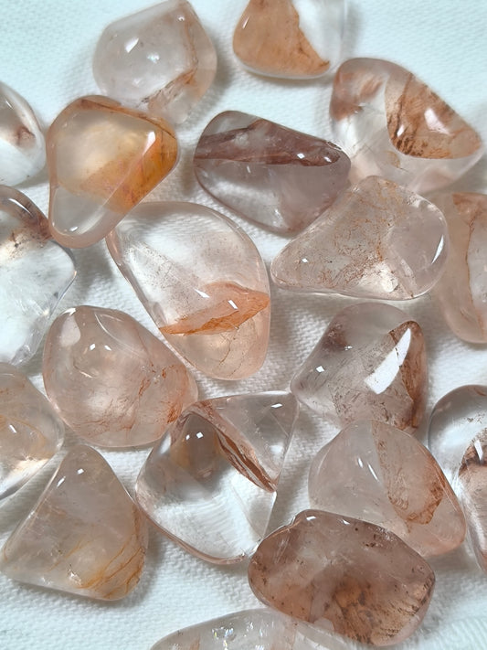Fire quartz tumbles