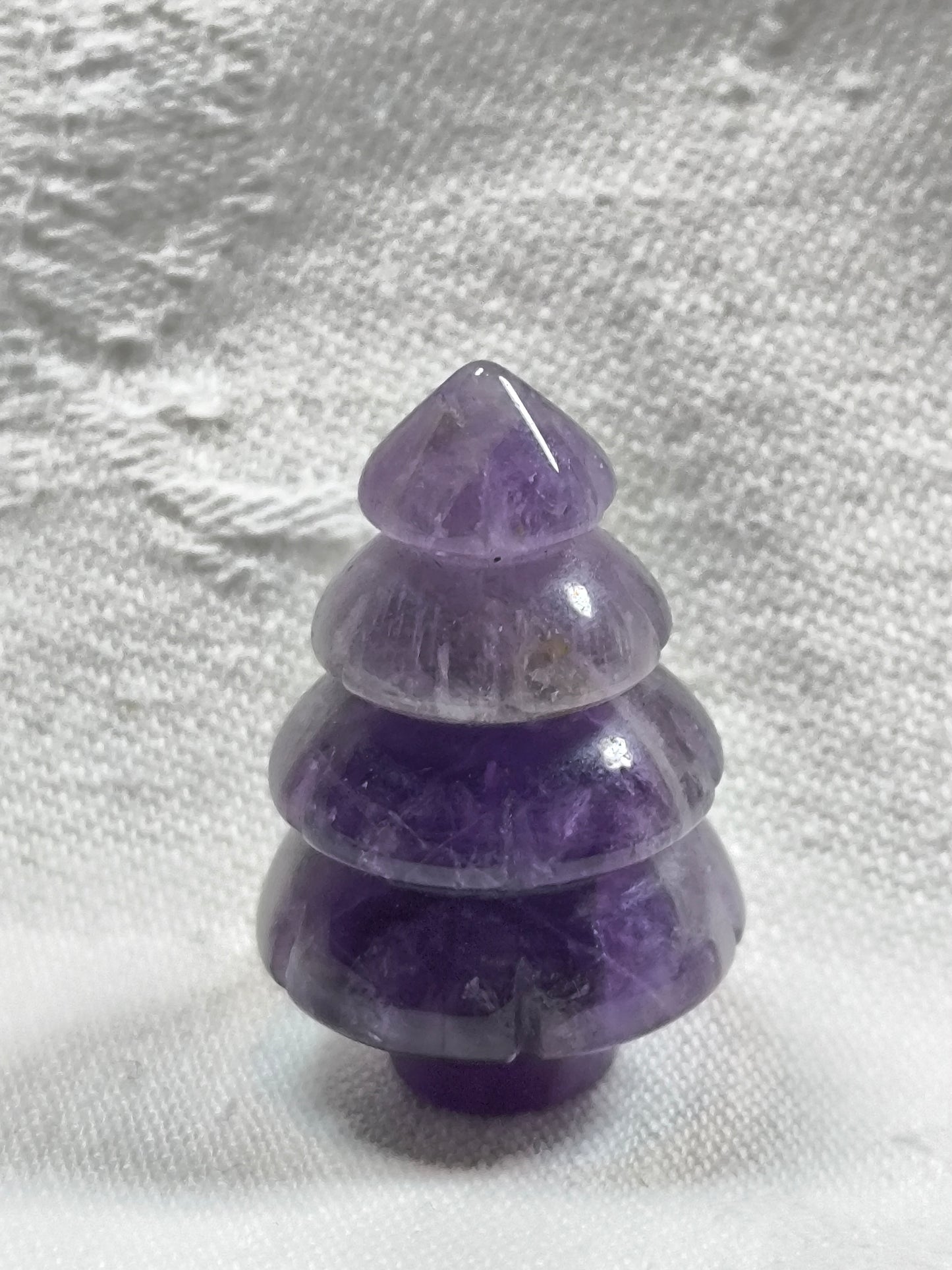 Mini amethyst Christmas tree with gift bag