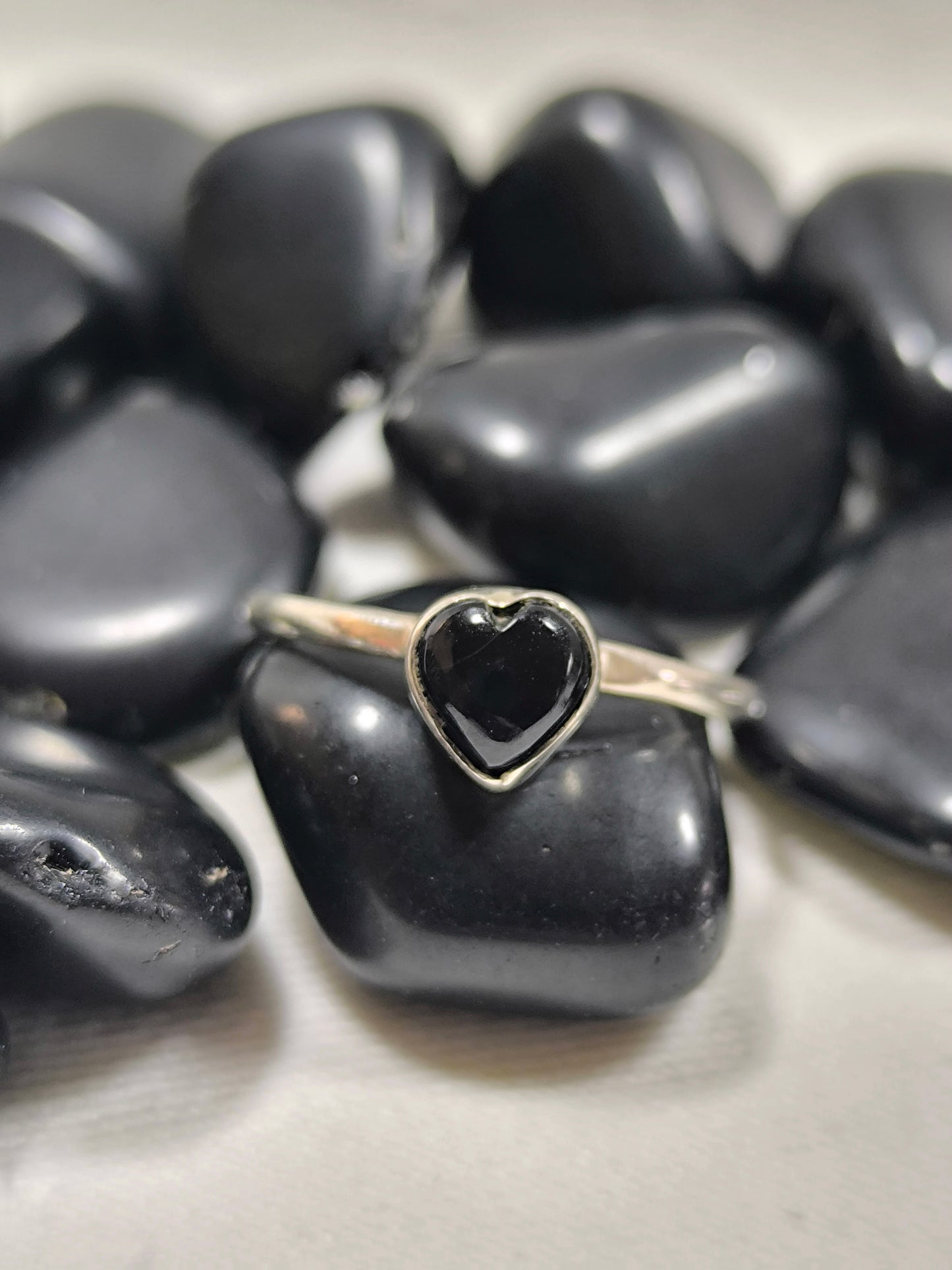 Preloved serling silver onyx ring size P