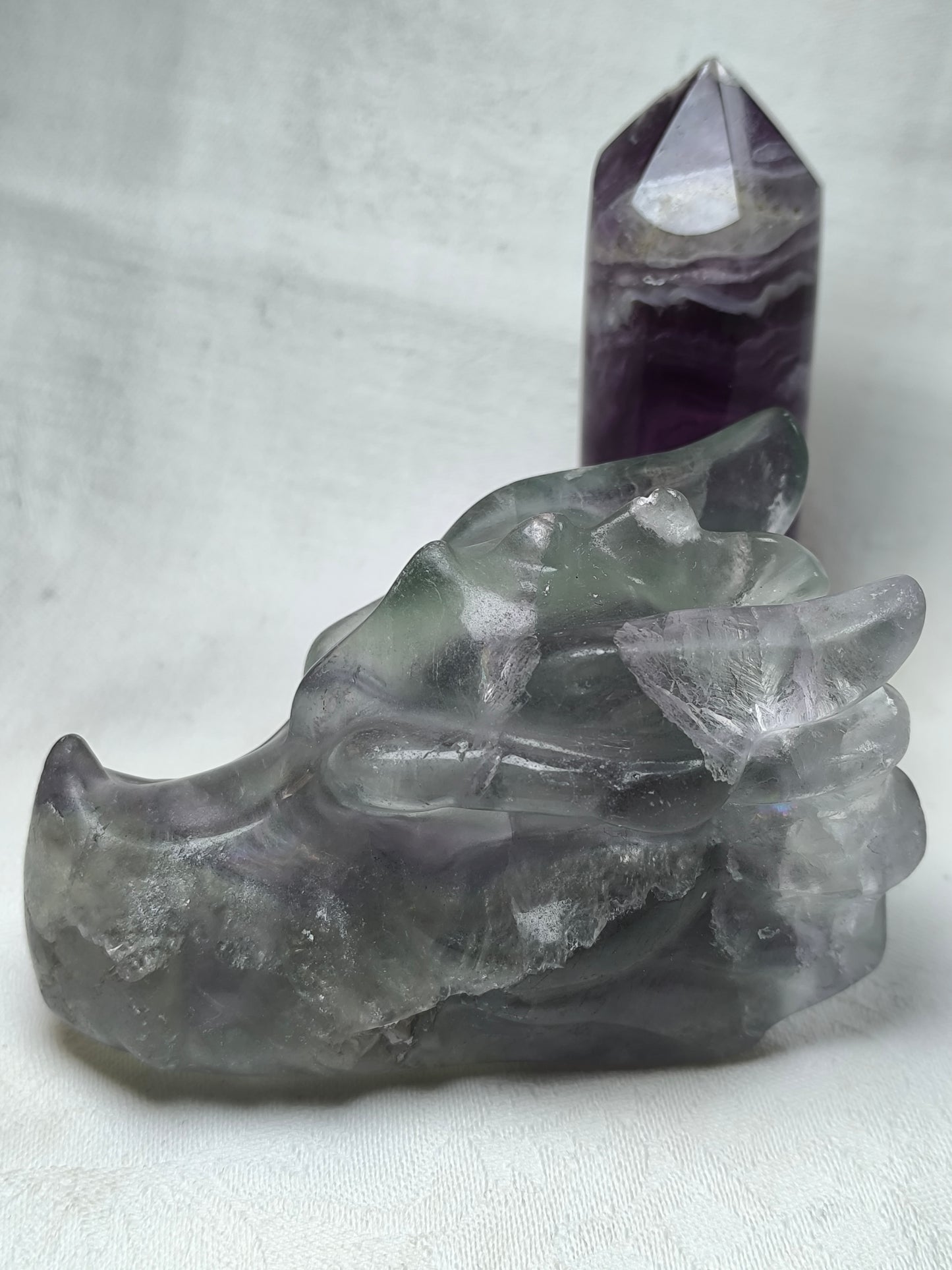 Fluorite dragon head