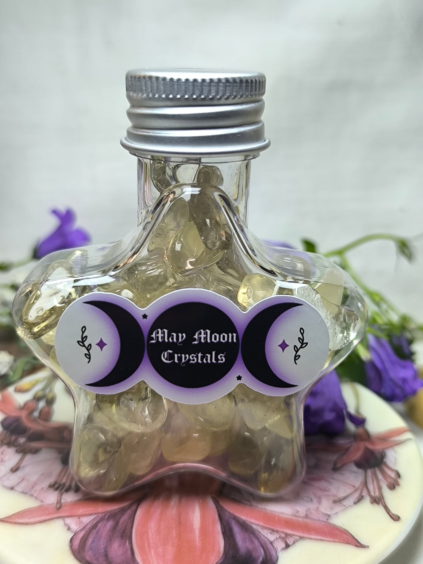 Natural citrine chip bottle