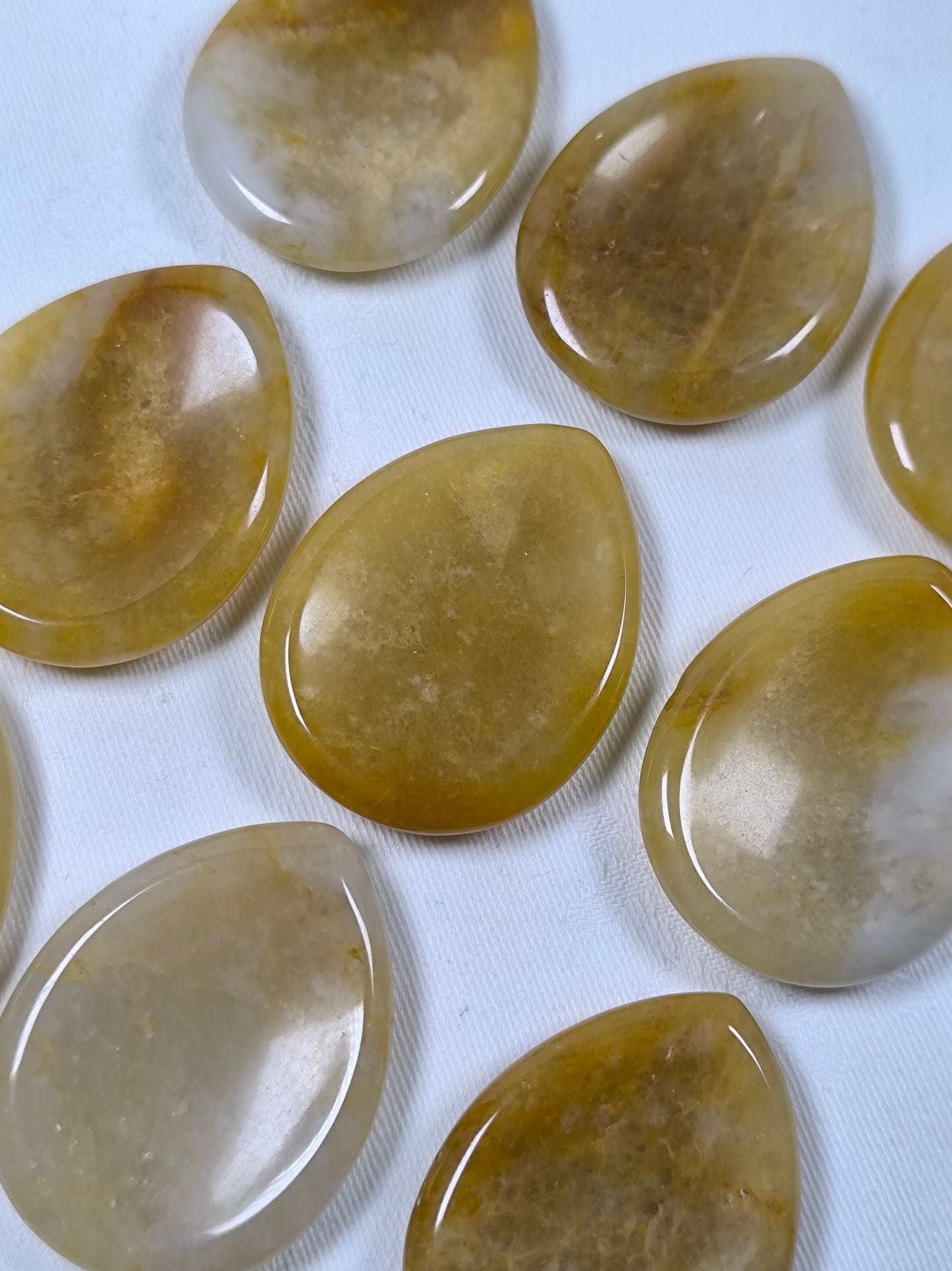 Golden healer teardrop worry stone