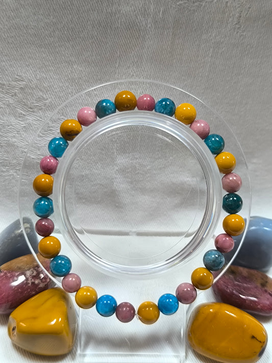 Pansexual pride flag inspired 6mm bracelet 2026
