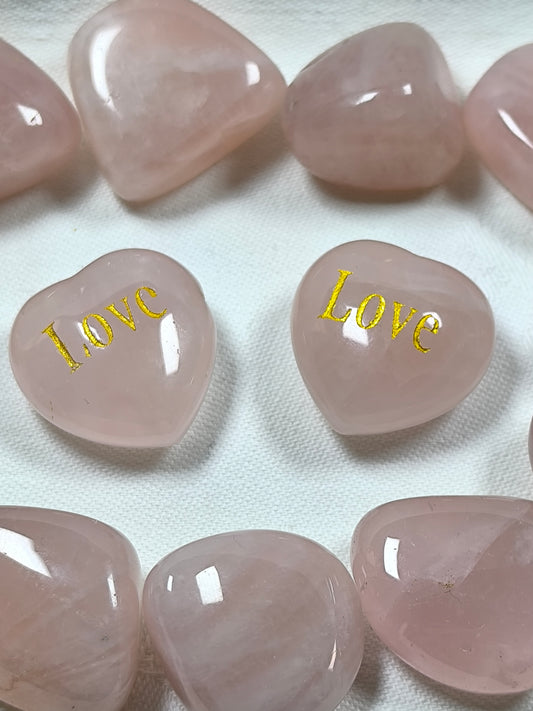 Rose quartz love hearts