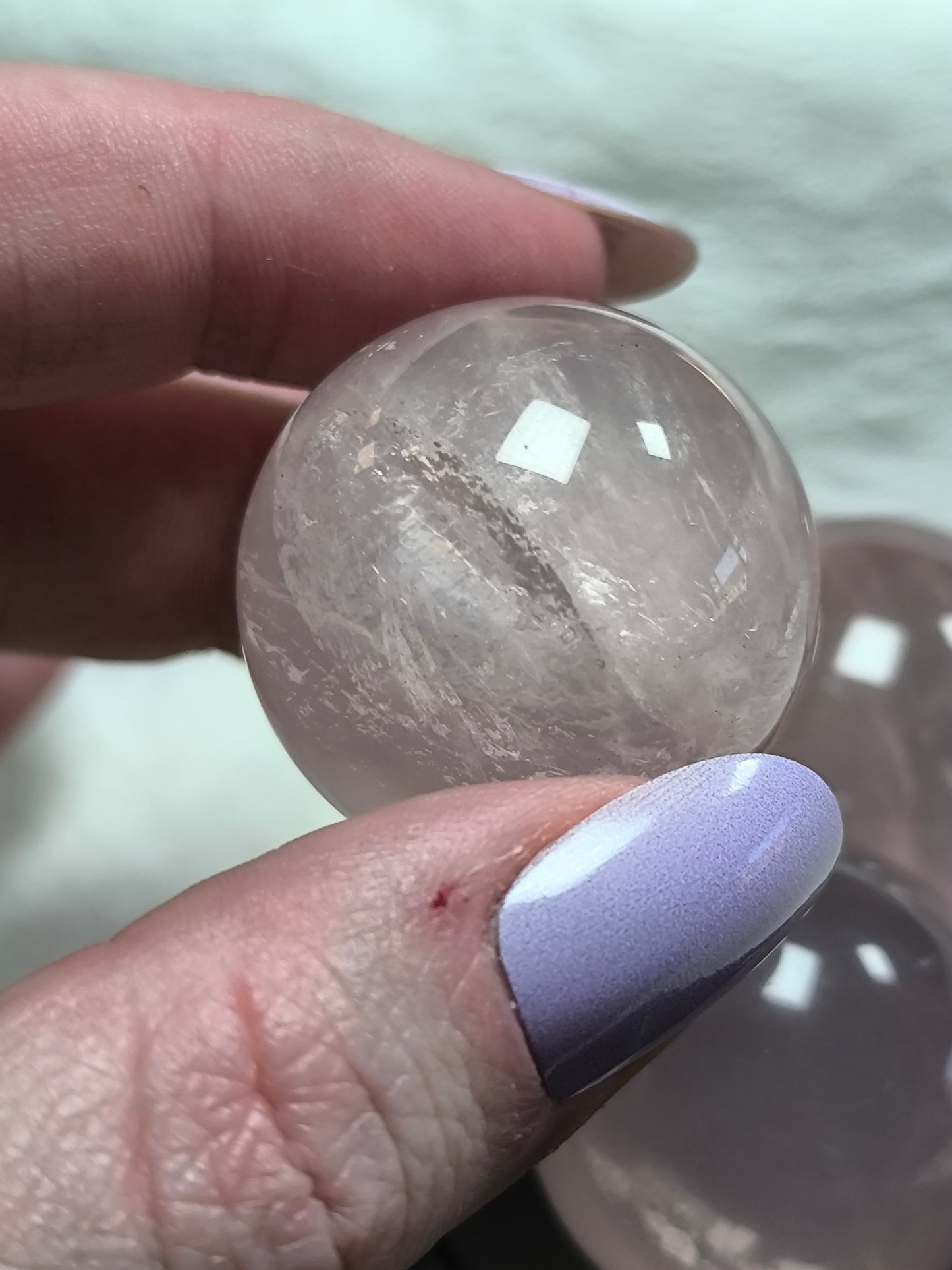 Rose quartz spheres
