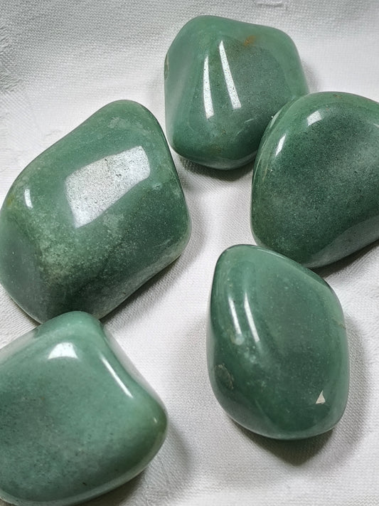 Large green aventurine tumbles