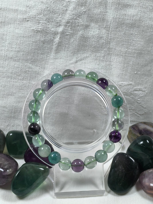 Rainbow fluorite 8mm bracelet