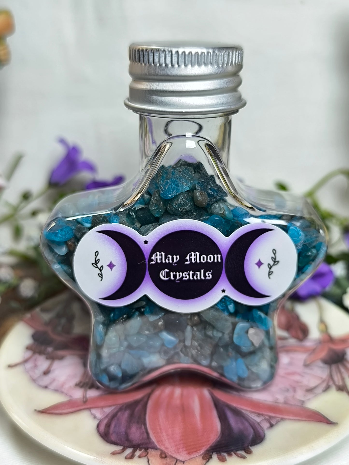 Apatite crystal chip bottle