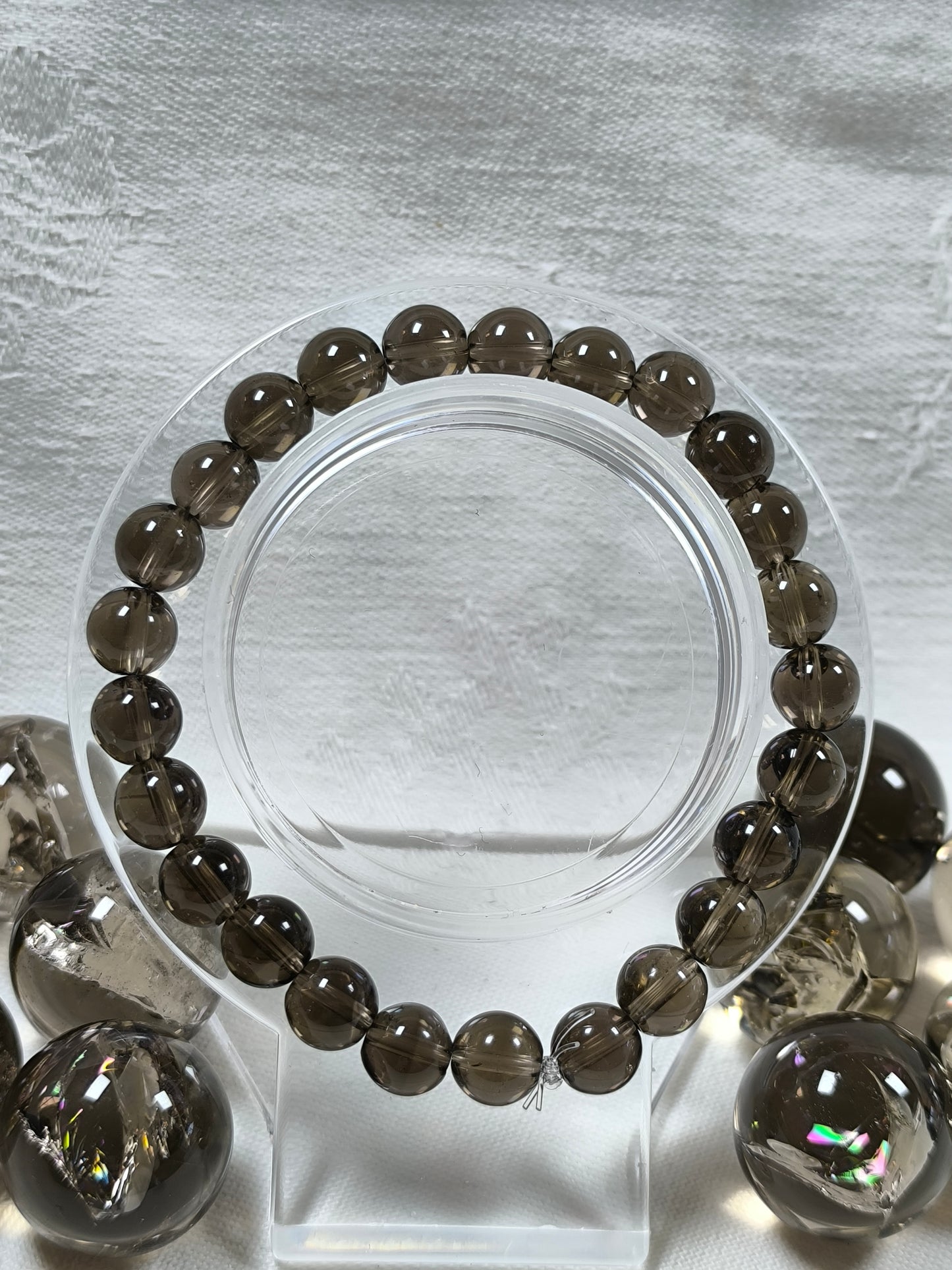 Smoky quartz 8mm bracelet
