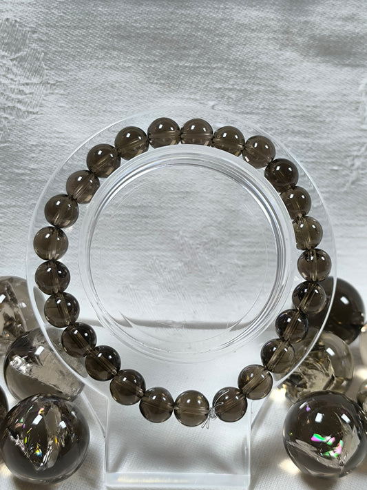 Smoky quartz 8mm bracelet