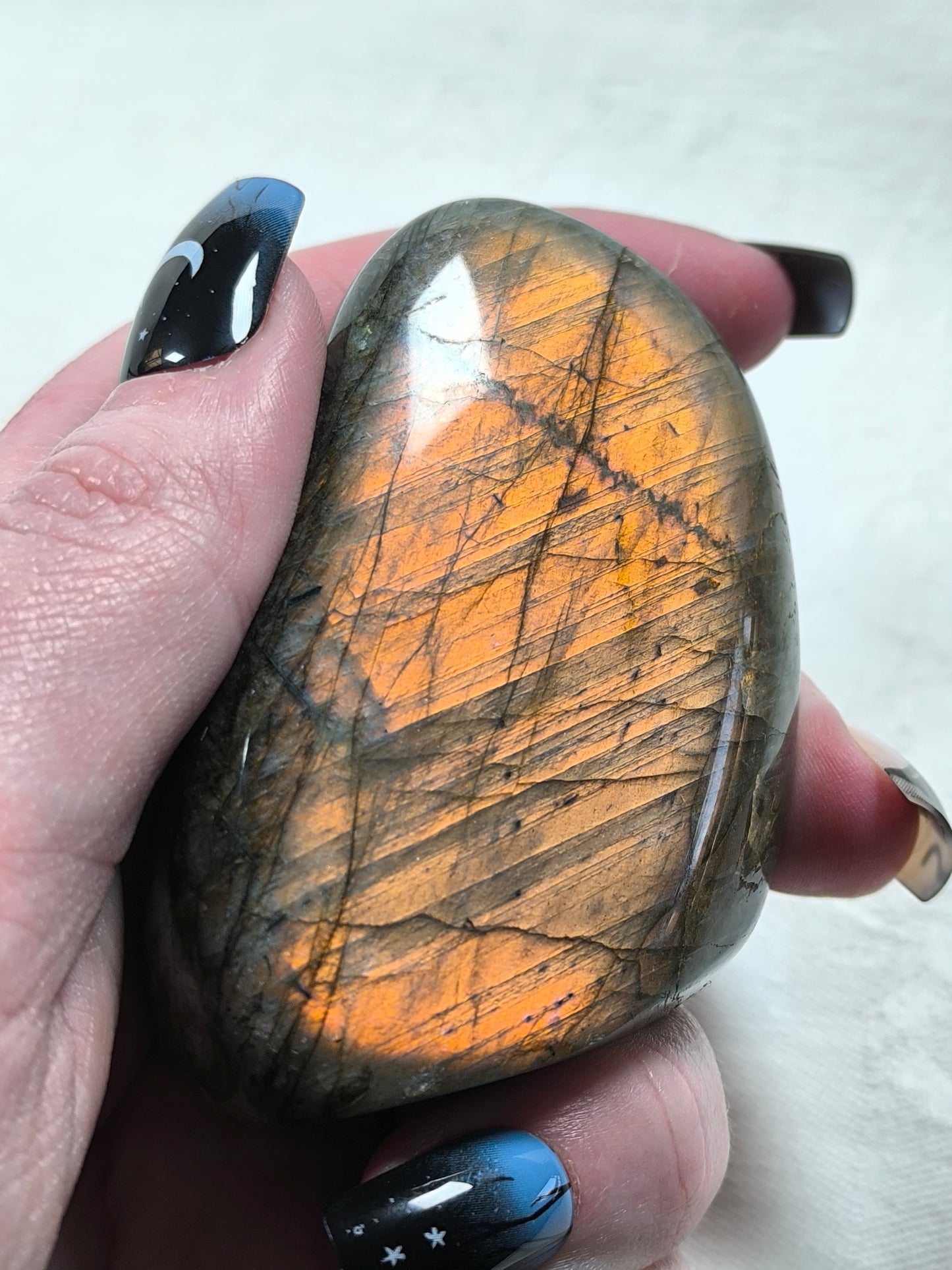 Labradorite orange flash freeform