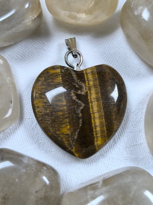 Tigers eye heart pendant