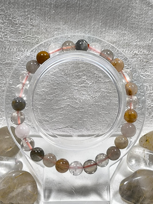 Rabbit hair rutile quartz 8mm bracelet