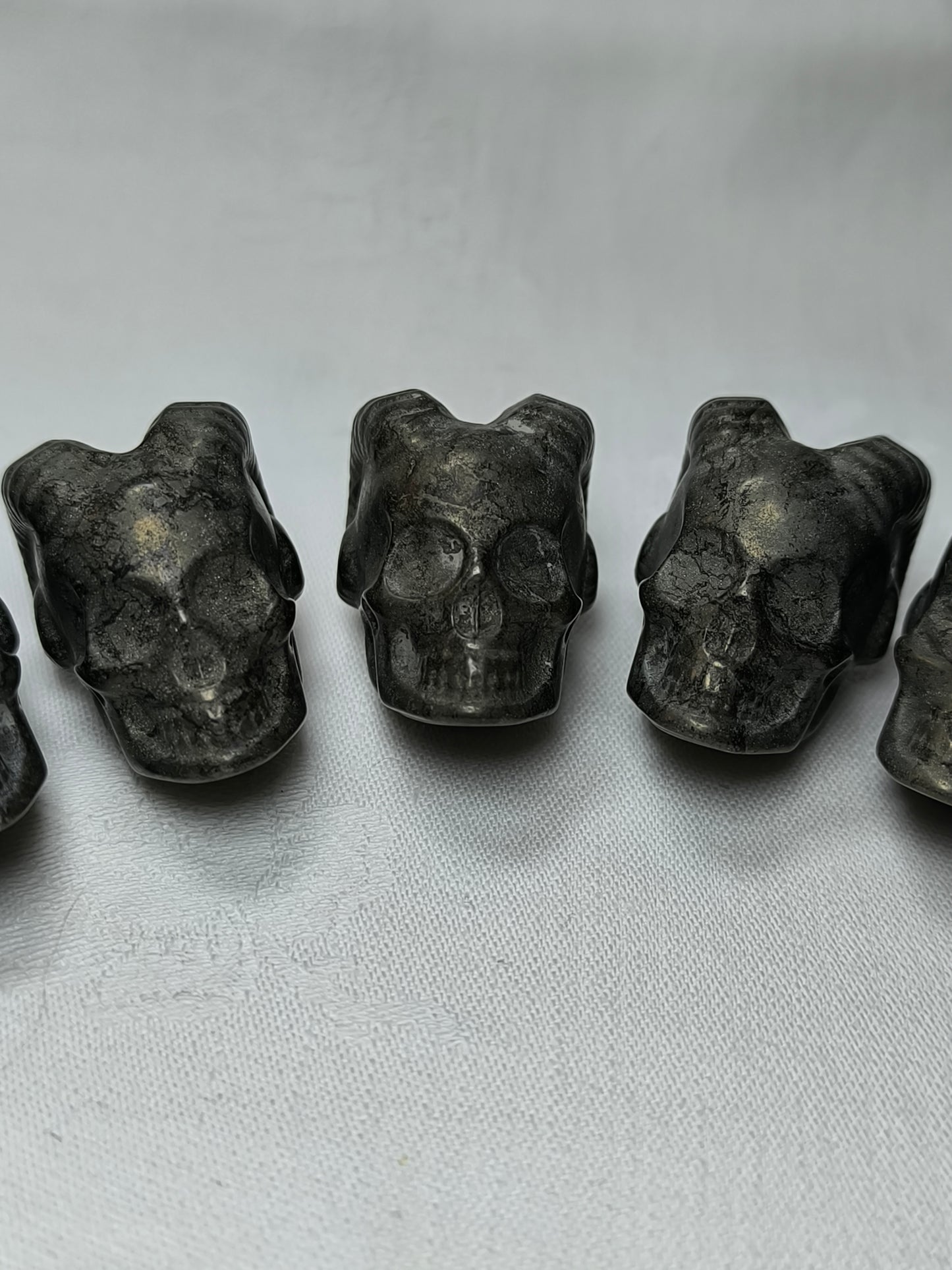 Horned pyrite skulls