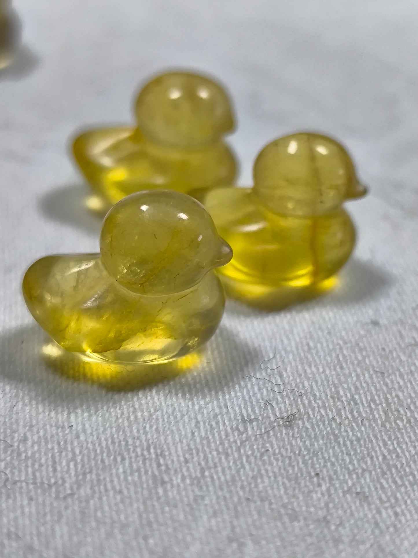 Yellow fluorite mini ducks