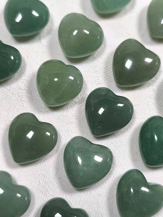 Green aventurine mini hearts