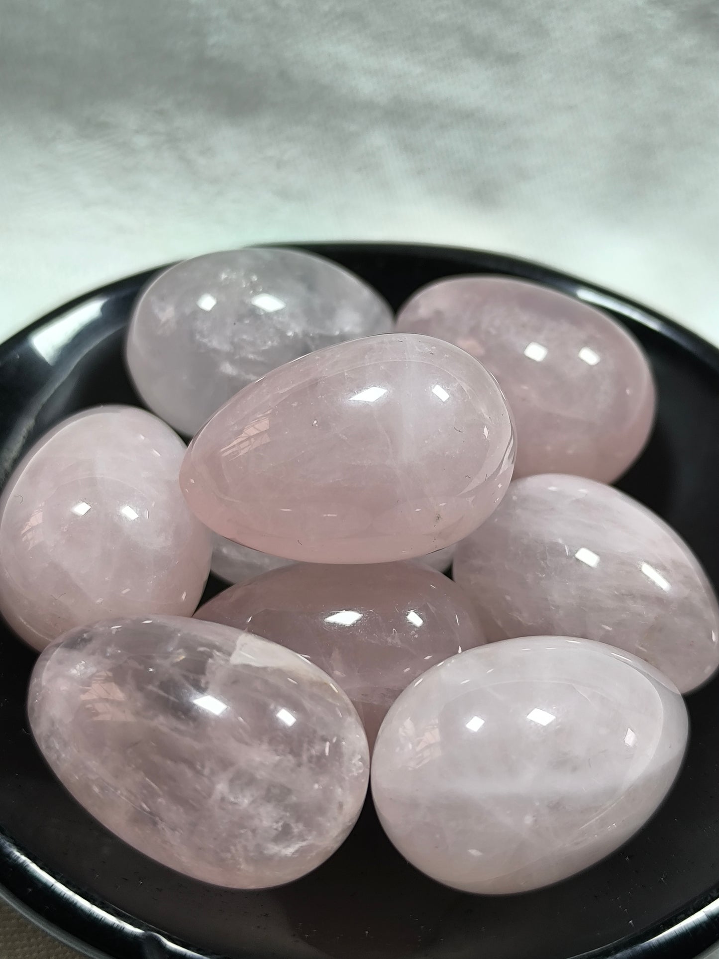 Rose quartz eggs
