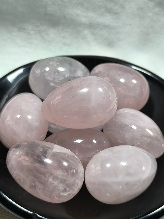 Rose quartz eggs