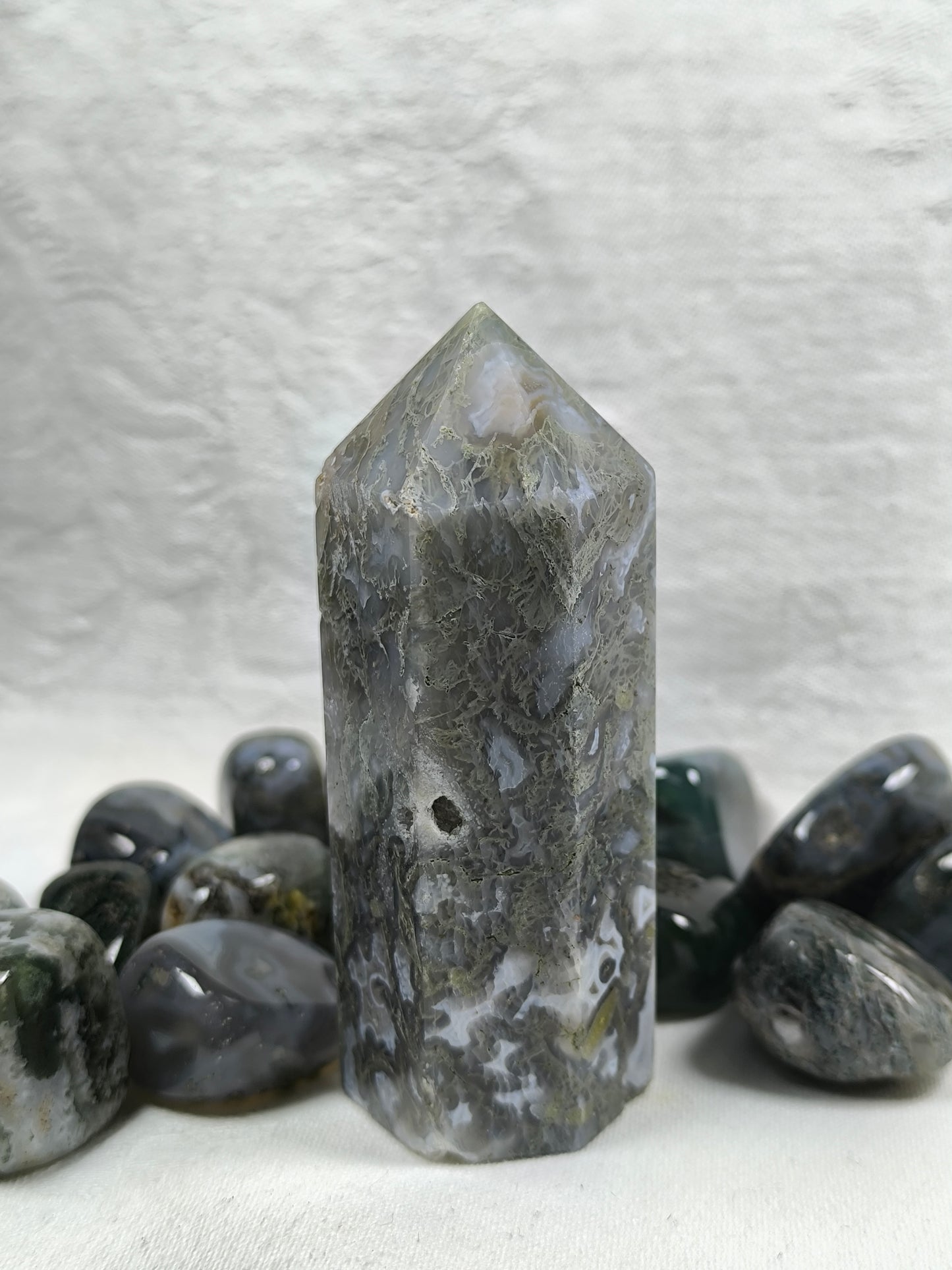Moss agate tower
