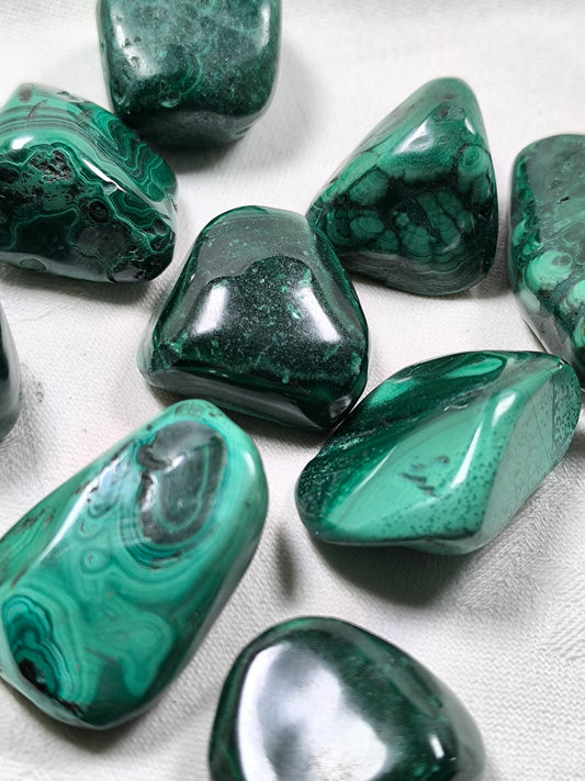 Malachite tumbles