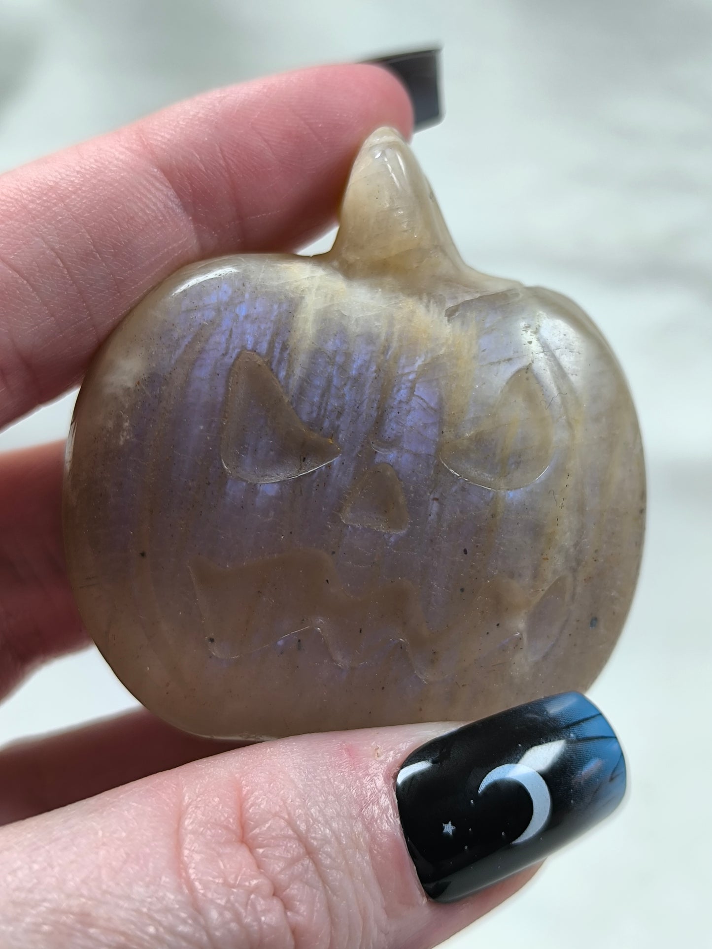 Flashy moonstone flat pumpkins