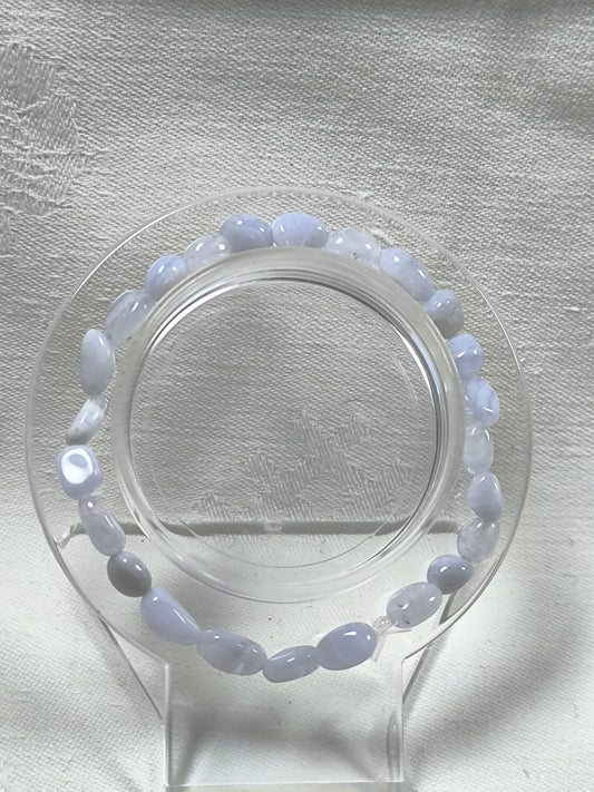 Blue lace agate nugget bracelet