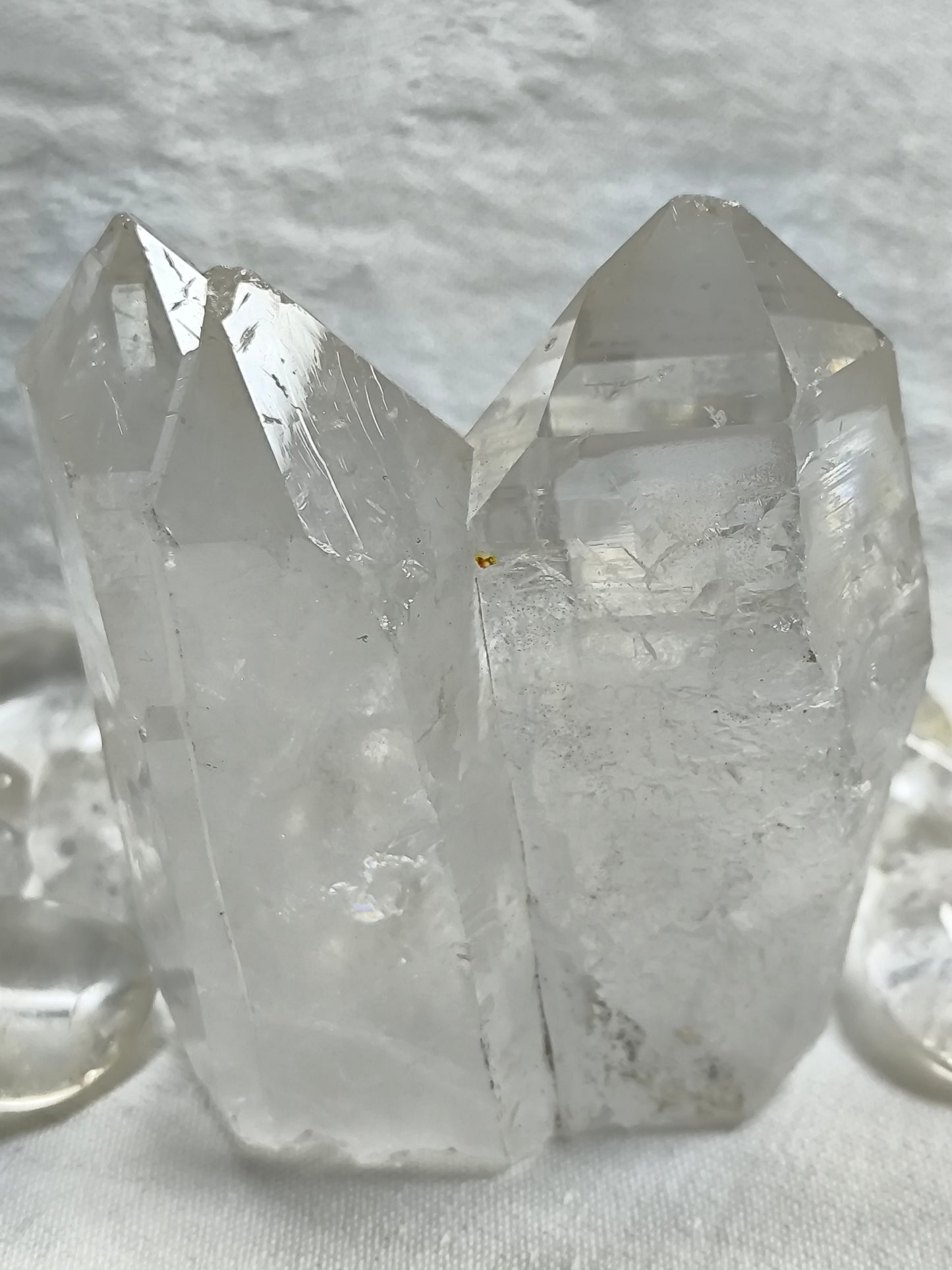 Raw clear quartz double point