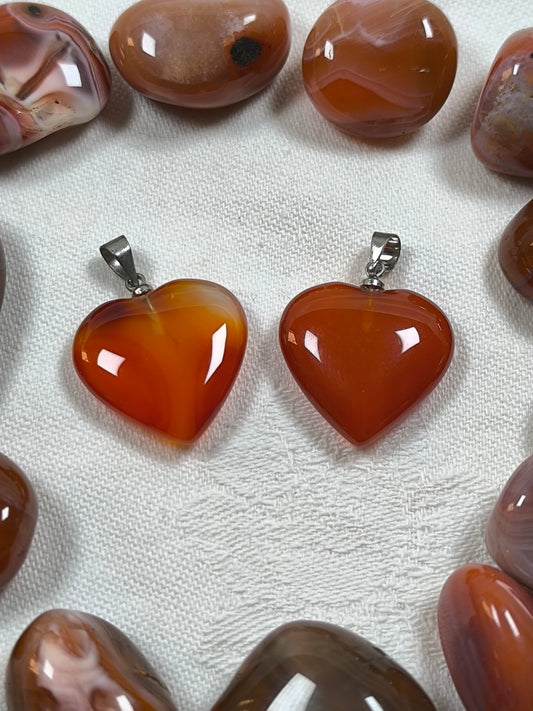 Carnelian heart pendant