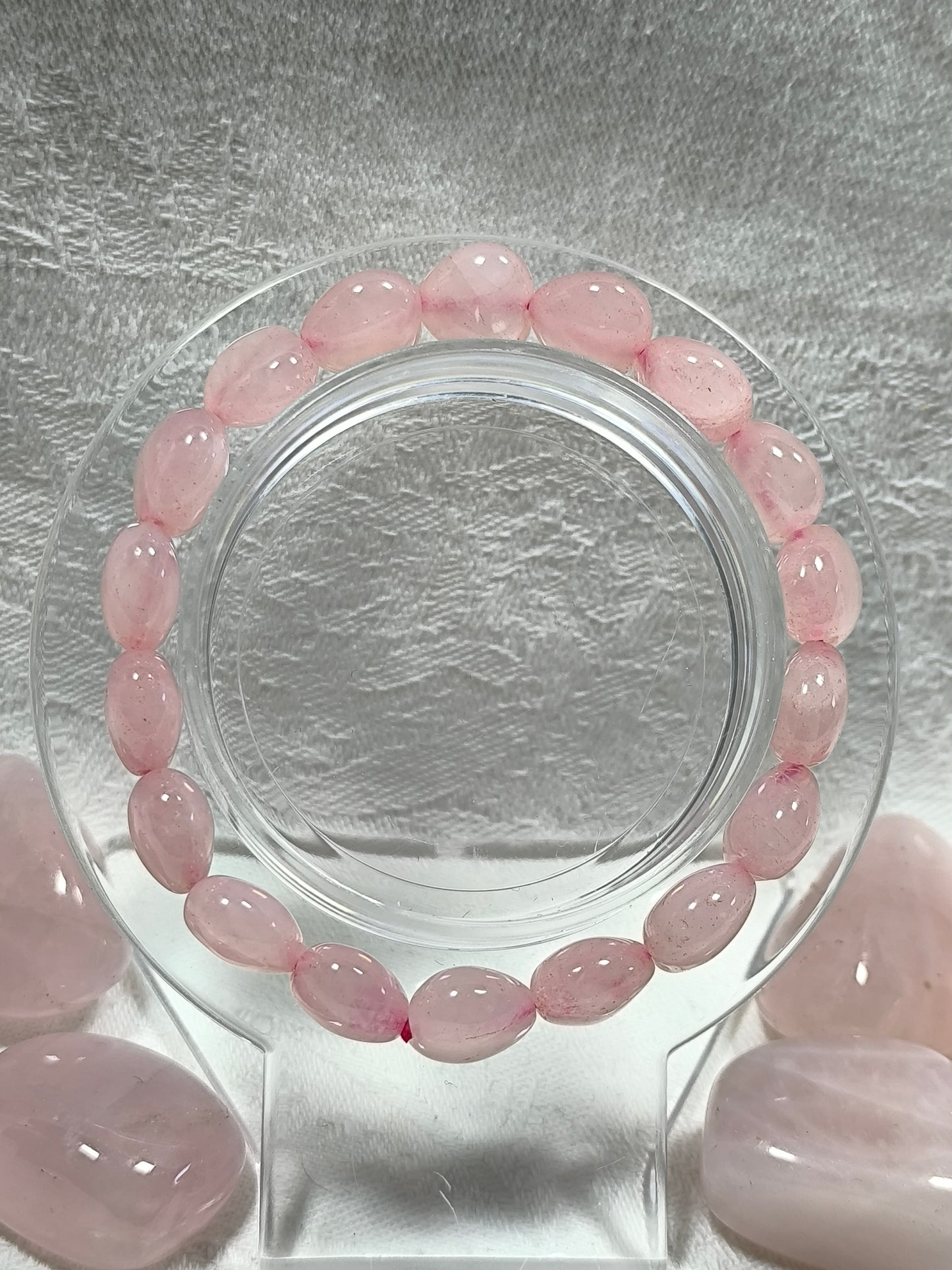 Rose quartz heart bracelets