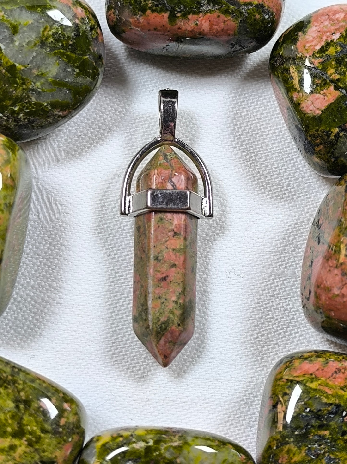 Unakite point pendant
