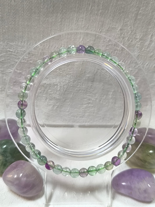 Rainbow fluorite 4mm bracelet