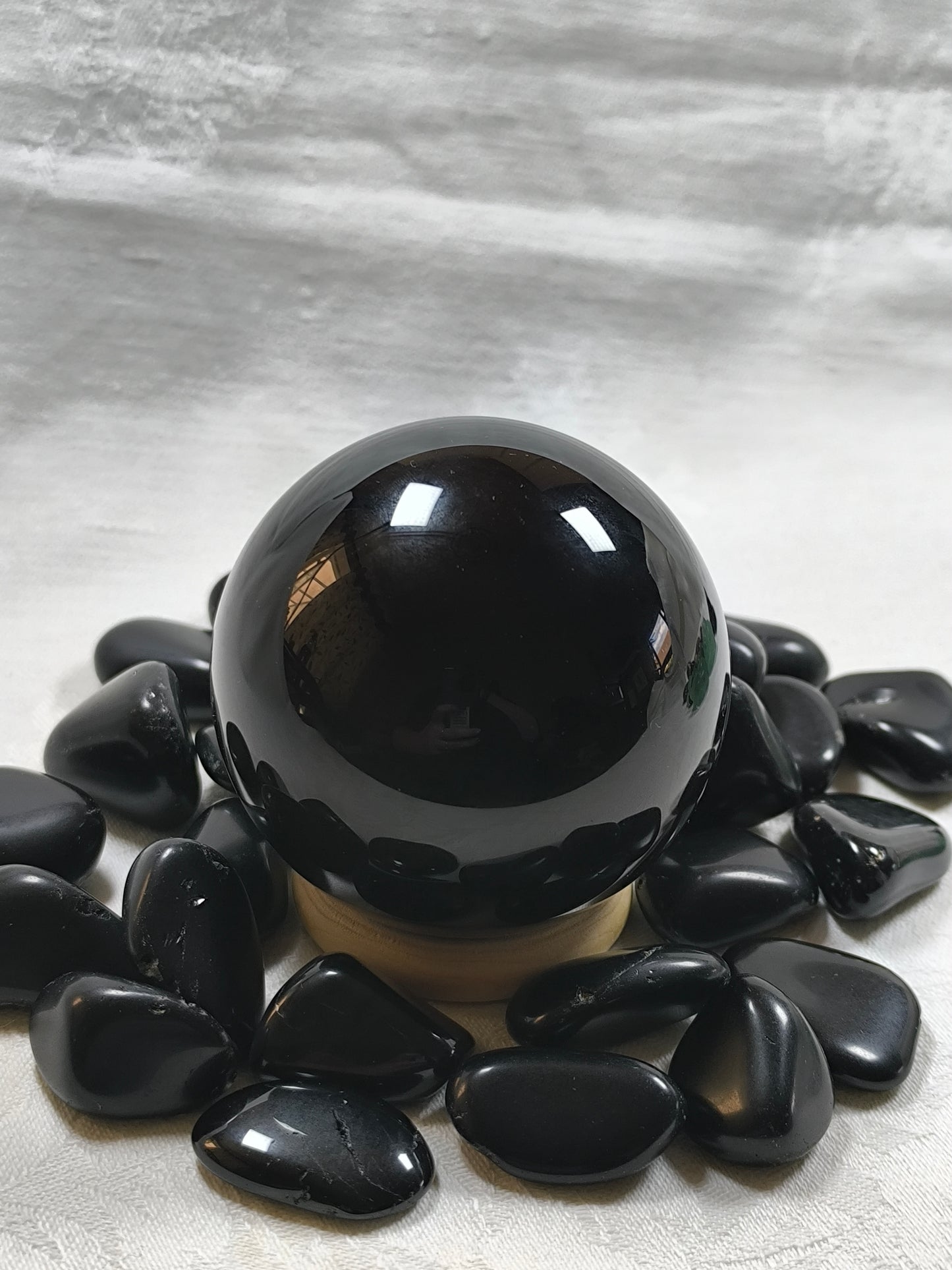 Rainbow obsidian sphere