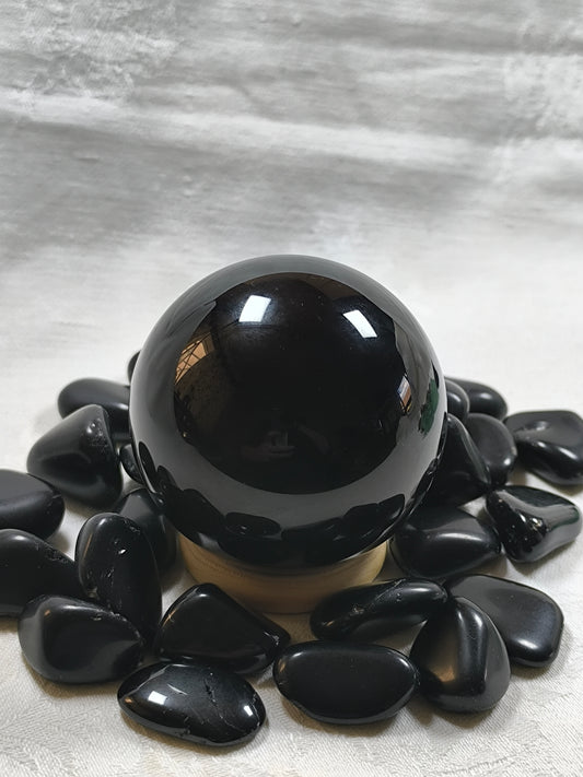 Rainbow obsidian sphere