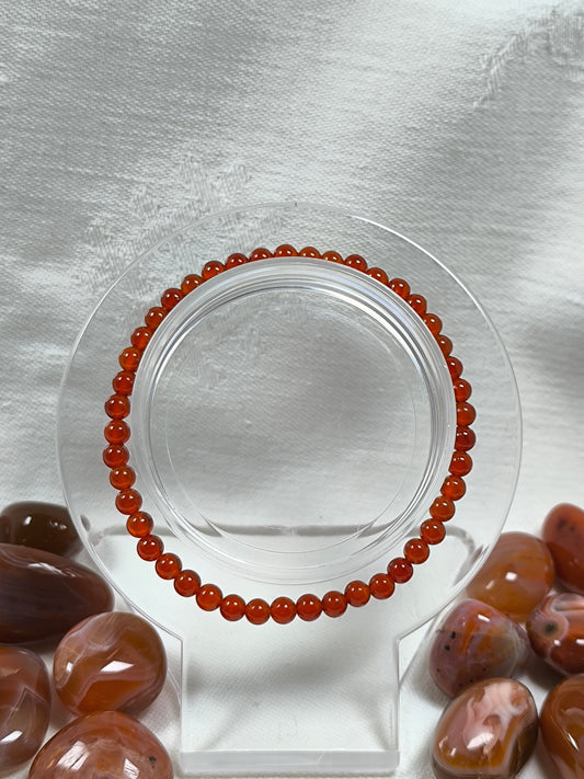 Carnelian 4mm bead bracelet