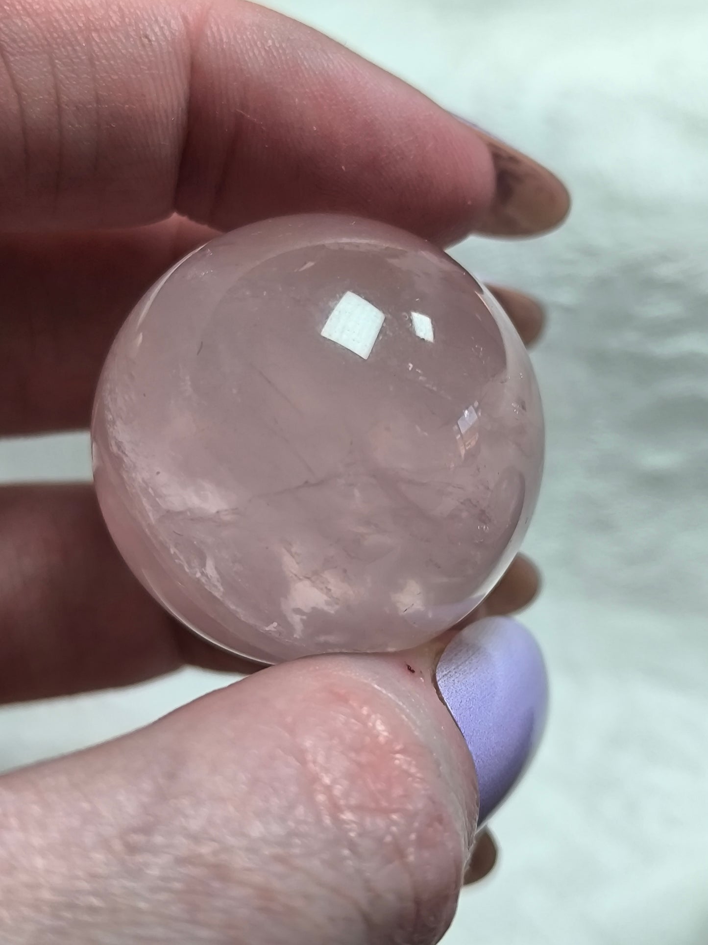 Rose quartz spheres