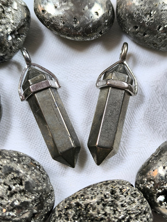 Pyrite point pendant