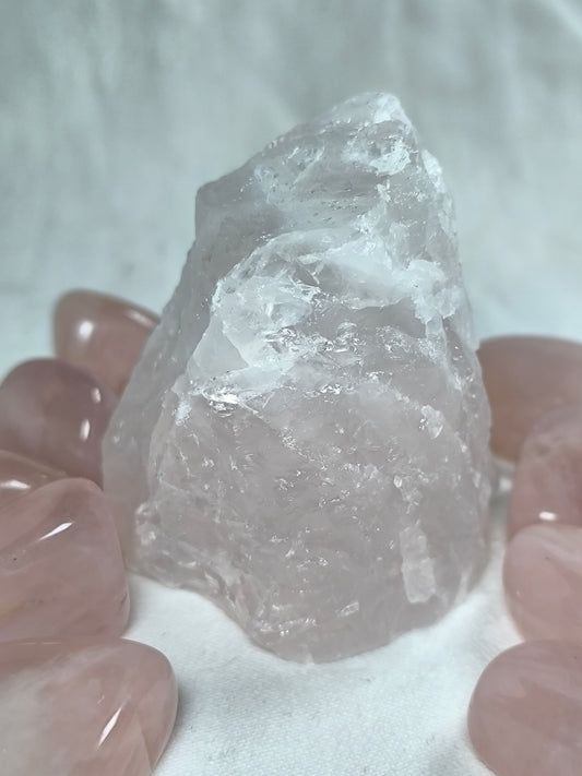Mini rose quartz raw towers