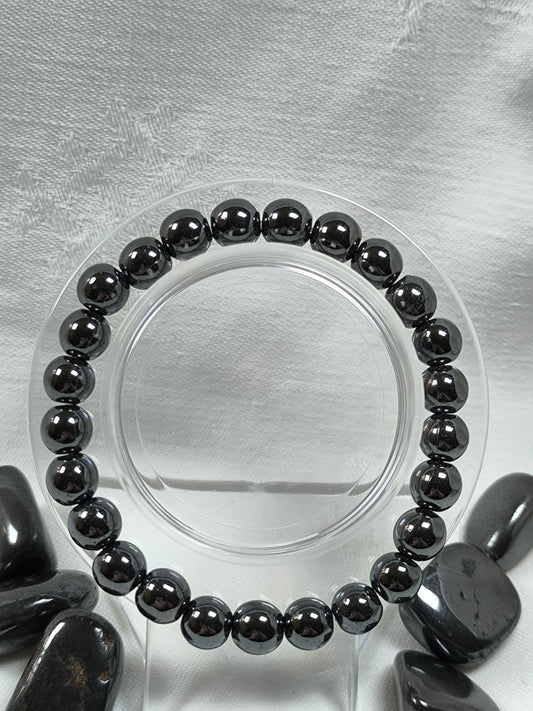 Hematite round bead bracelet 8mm
