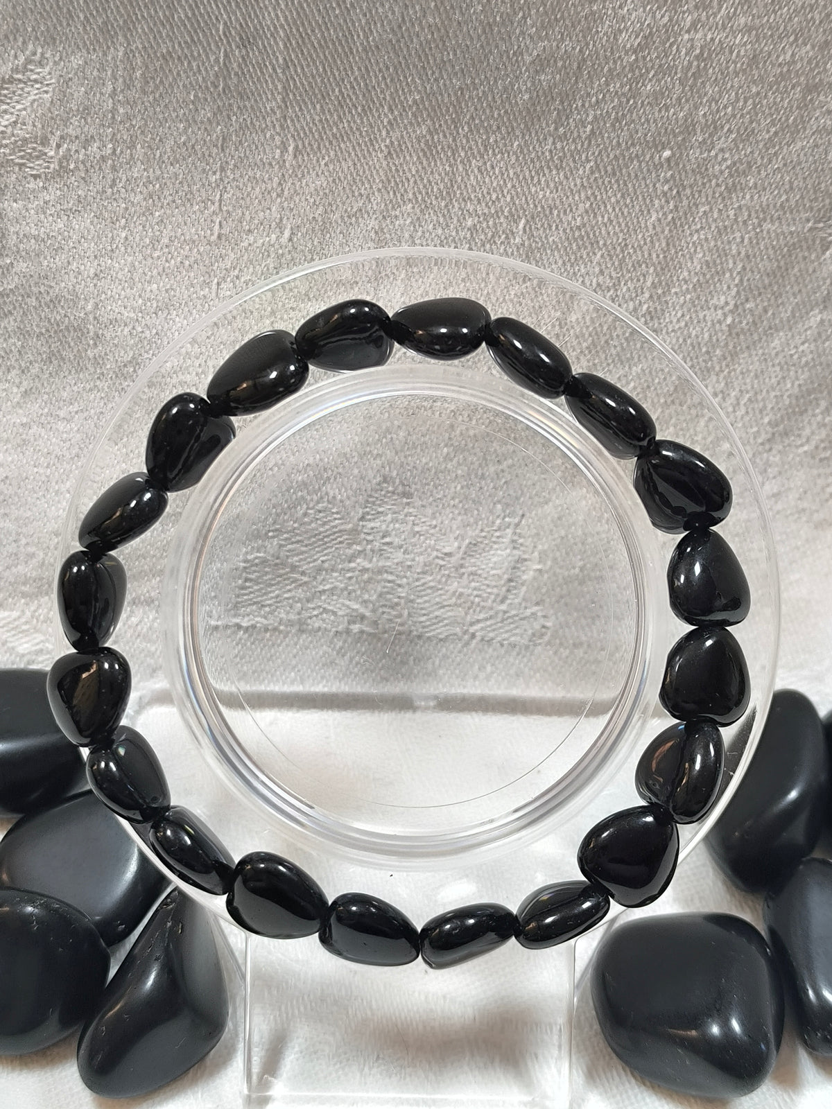 Black obsidian heart bracelet