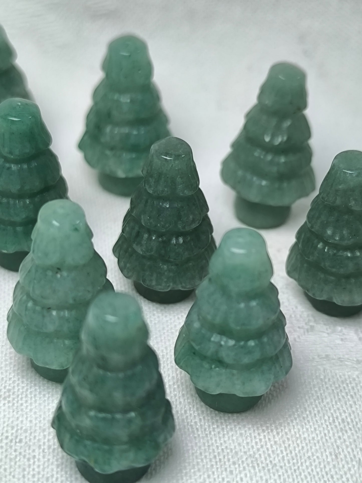 Mini green aventurine Christmas trees