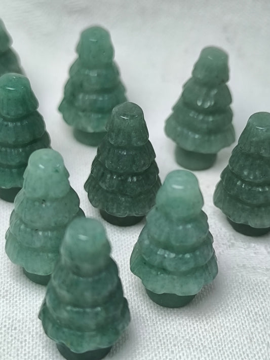 Mini green aventurine Christmas trees