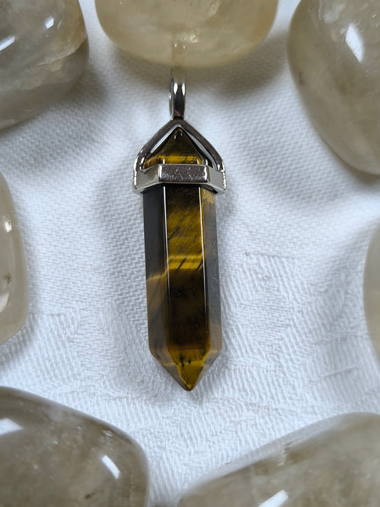 Tigers eye point pendant