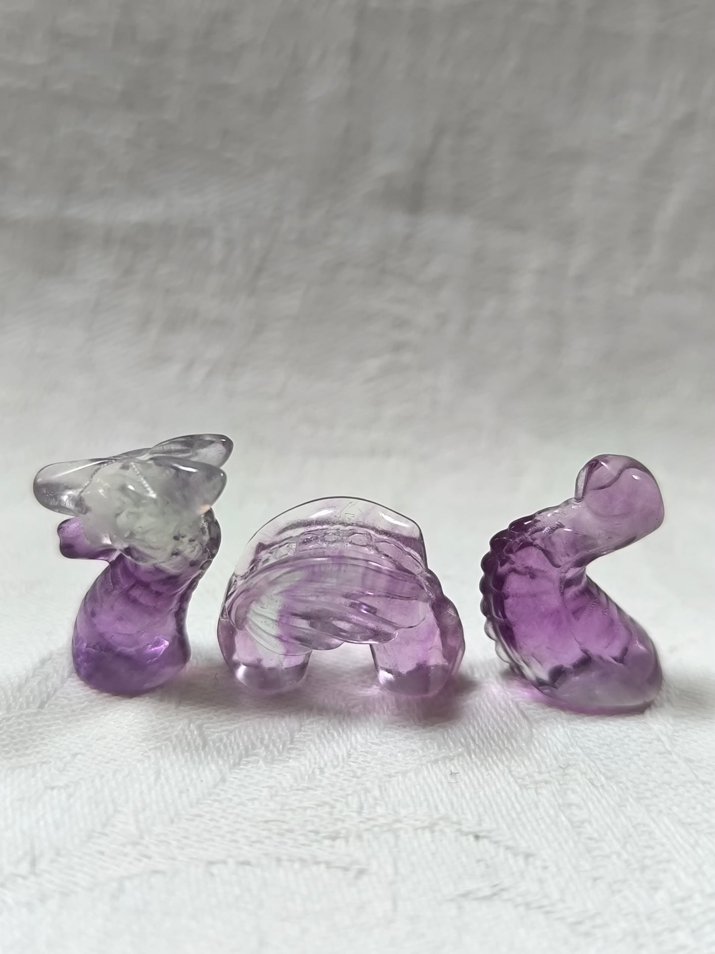 Rainbow fluorite segment mini dragons