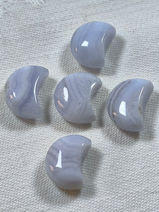 Mini blue lace agate moons