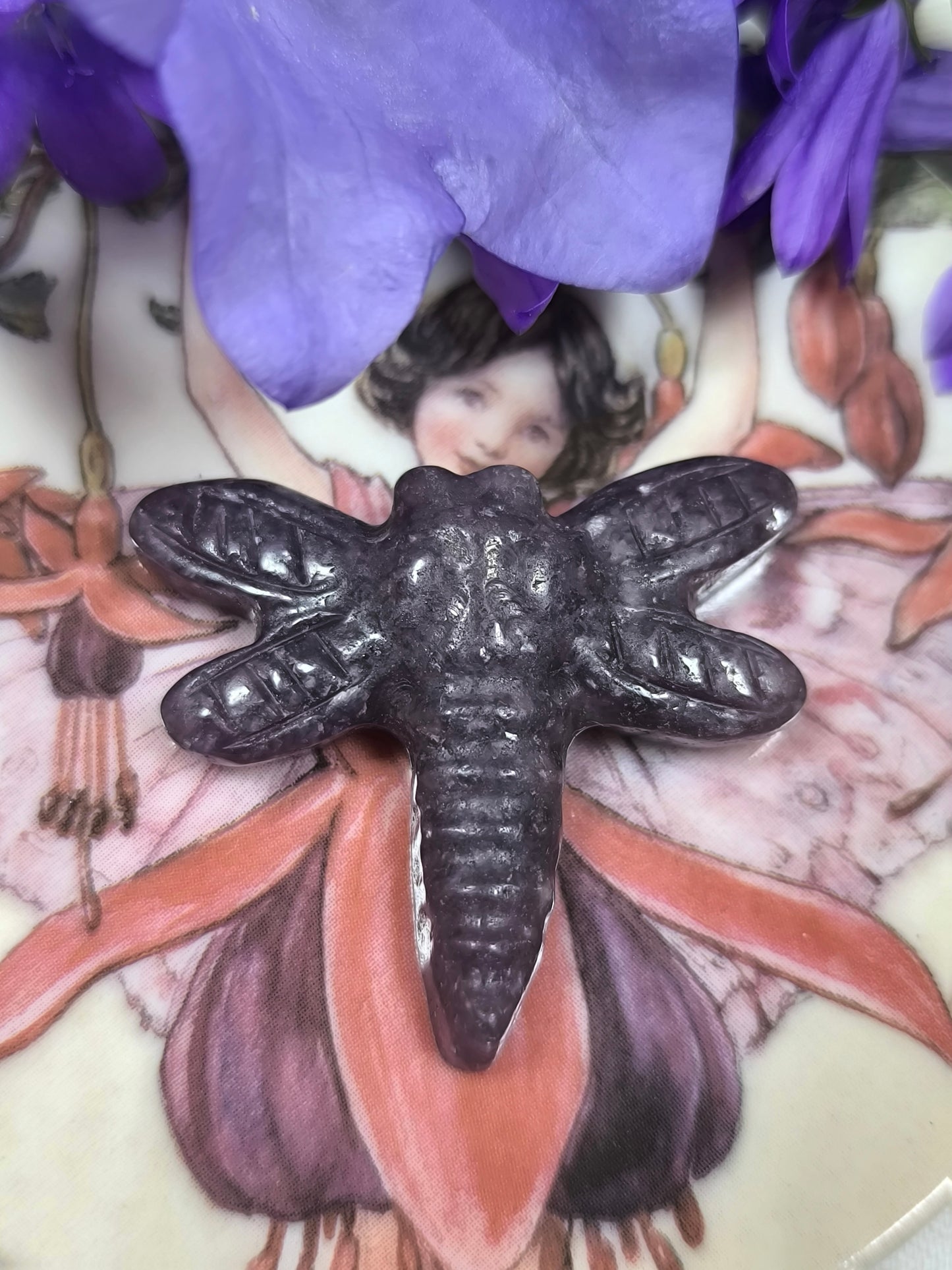 Lepidolite dragonflies