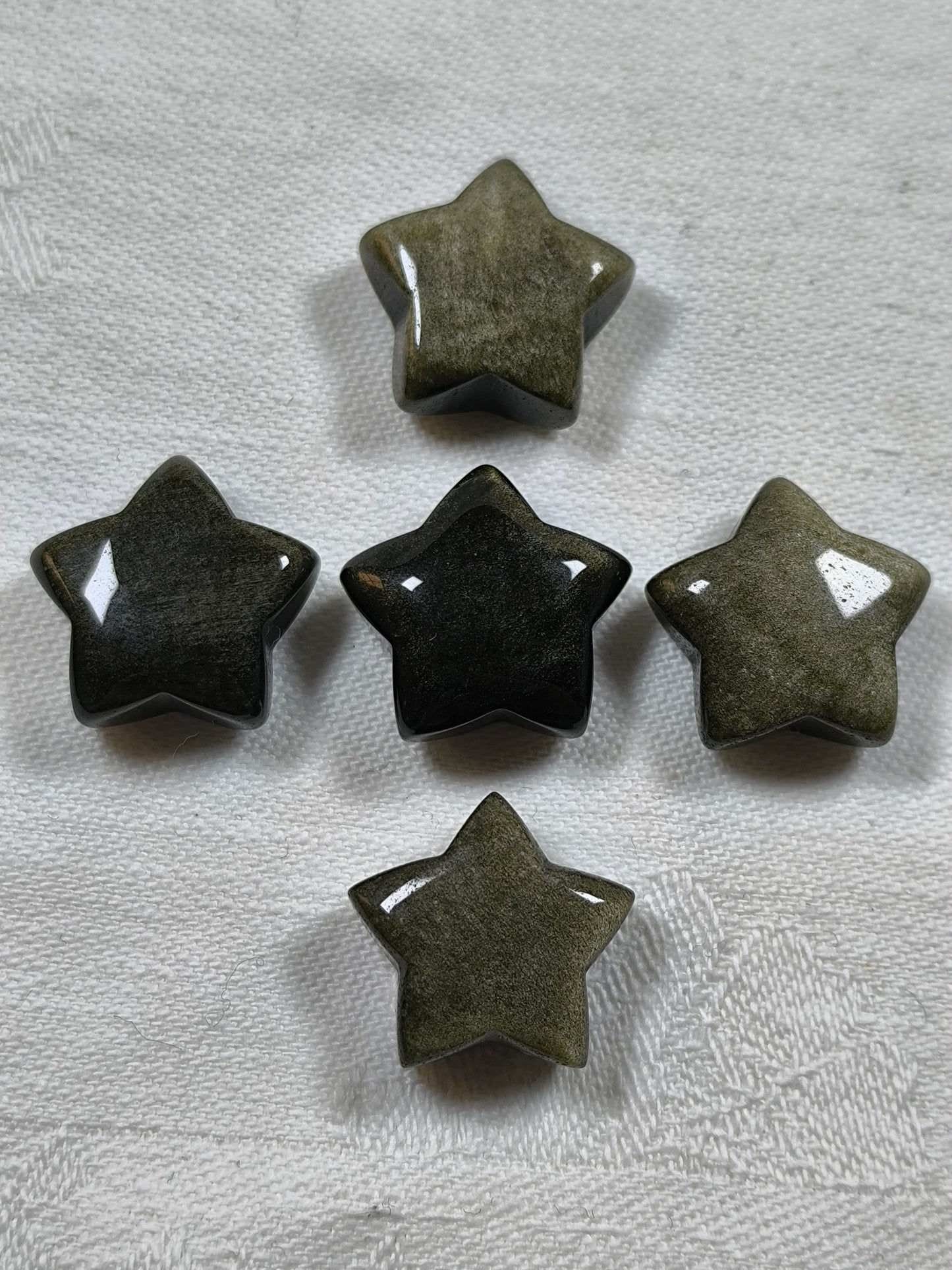 Gold sheen obsidian mini stars