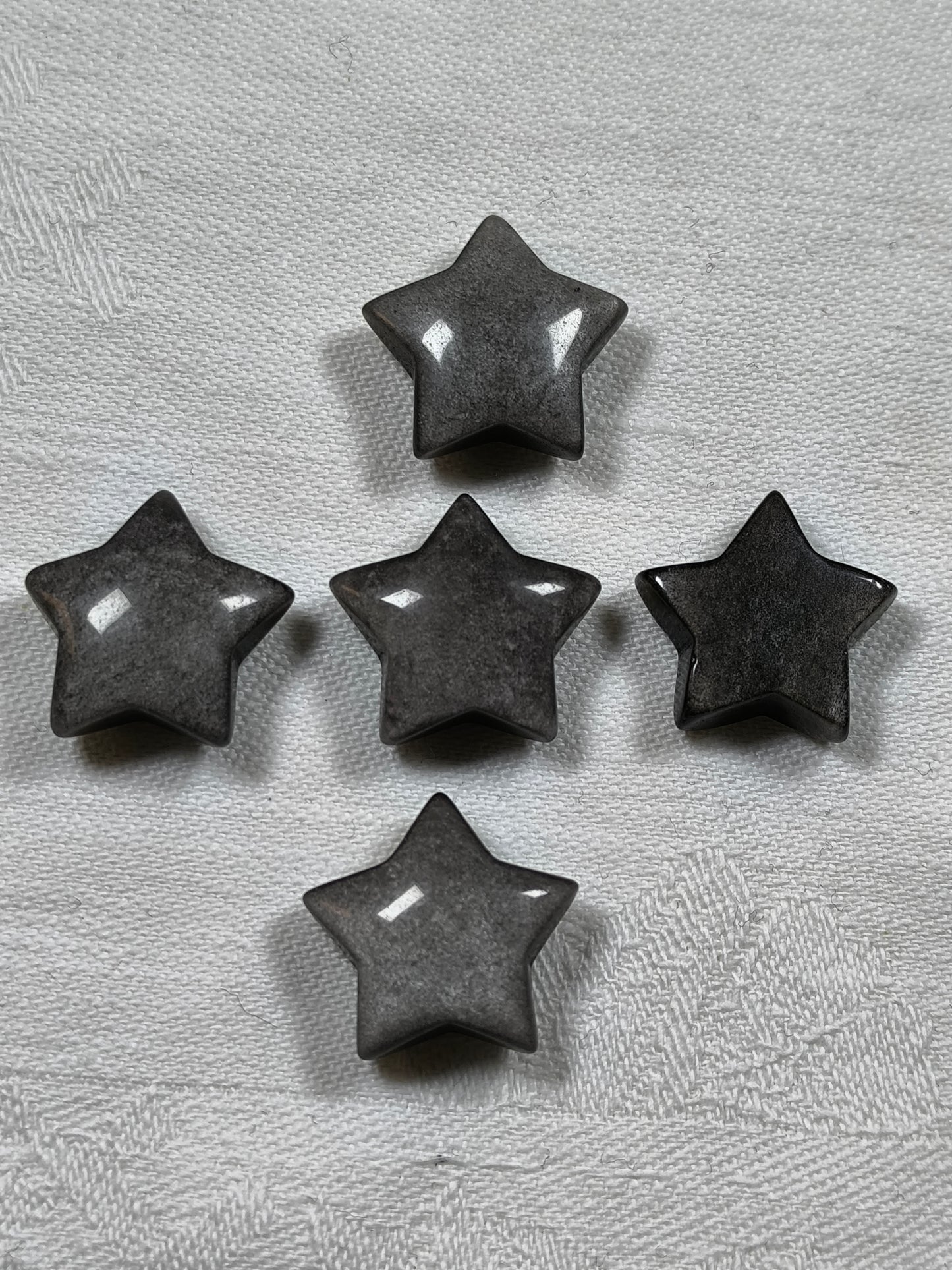 Silver sheen obsidian mini stars